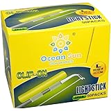 Saim Fishing Glow Sticks 2.7 x 3.2mm L Dry Type Snap Clip On Fishing Rod Top Glow Stick 50 Bags 100 Pcs