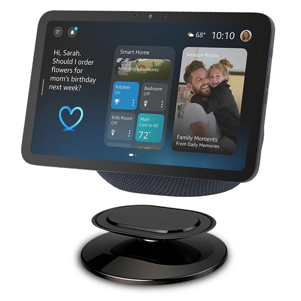 AutoSonic Adjustable Stand Compatible with Show 8 (4th Gen) & 11 | Swivel to Improve Viewing Angle | Holder Stand for Smart Display & iPhone Models | Black