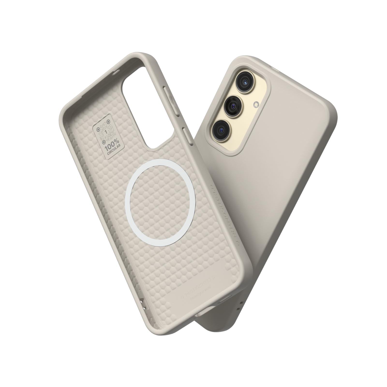 Photo 1 of RhinoShield SolidSuit Case Compatible with Magsafe for [Galaxy S24+] | Shock Absorbent Slim Design Protective Cover with Premium Matte Finish 3.5M / 11ft Drop Protection - Shell Beige