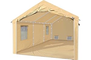 COOTENTLER OTOBO Portable Paint Booth 20x12.5x10ft Heavy Duty Rainproof Spray Shelter with 8pcs Roll-up Mesh Windows & Floor Portable Garage Spray Tent for Cars, Auto Parts, Furnitures Painting