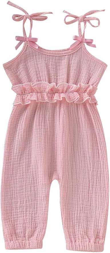 ruffled backless linen jumpsuit