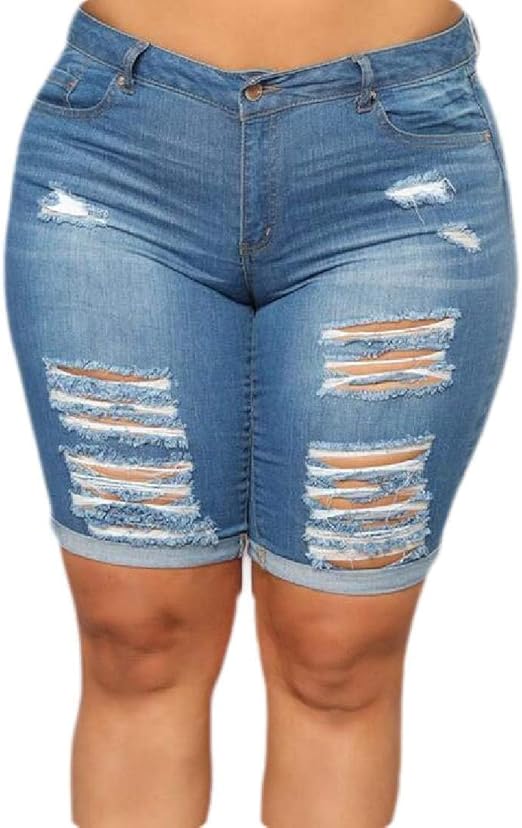 ripped bermuda shorts plus size