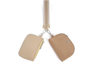 WESTBRONCO Wristlet Wallets for Women Dual Pouch Wristlet Detachable Mini Zip Around Coin Purse Keychain Wallet Double Pocket Wrist Wallet Mini Purse