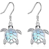 Grmdit Sea Turtle Earrings Sterling Silver Turtle Dangle Ocean Animal Jewelry Gifts for Women