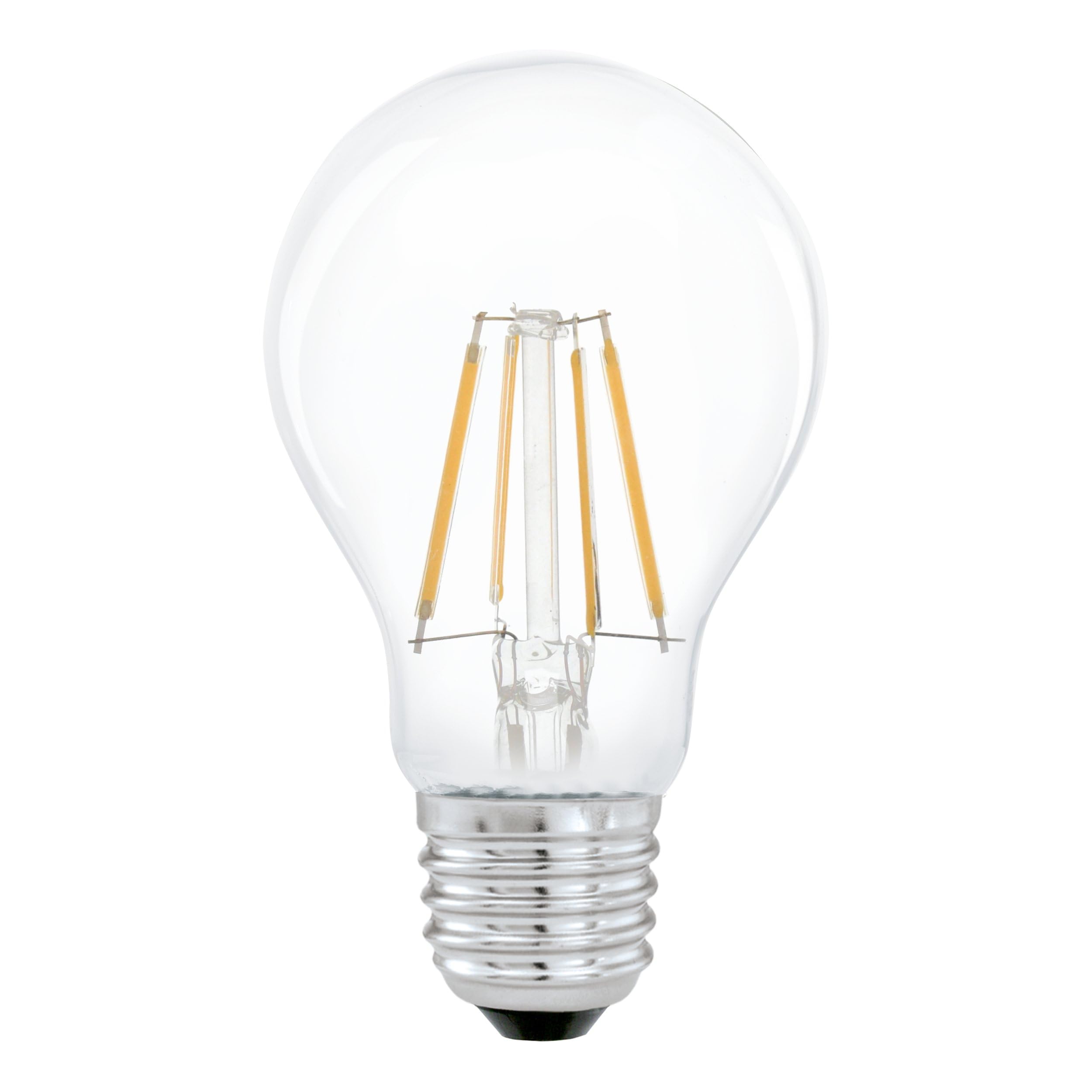 Eglo LED Filament Light Bulb, Standard E27 Edison lamp for Retro Lighting, 4 watt (Equivalent to 32 watt), 350 Lumen, Warm White Glow, 2700 Kelvin, A60, Ø 2.4"
