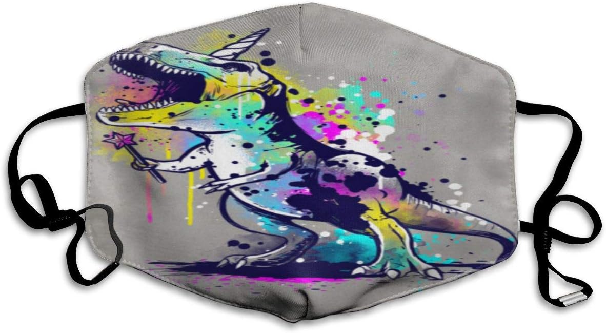 Halloween Rainbow Colourful Dinosaurs Adult Various Protective Fashion Air Mask | Face Mask | Anti Pollution Dust Mask | Washable And Reusable