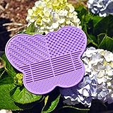 # 1 Best Silicone Makeup Brush Cleaning Mat -Butterfly shape - extend the use of your make up and art brushes! (Purple)