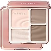 JUDYDOLL Highlight & Contour Palette, All-in-One Matte Highlighter Contour Compact, Natual Finish, Brightening Blendable Face Makeup for Cool Fair and Olive Skin (New Version 01 Wave Shadow Palette)