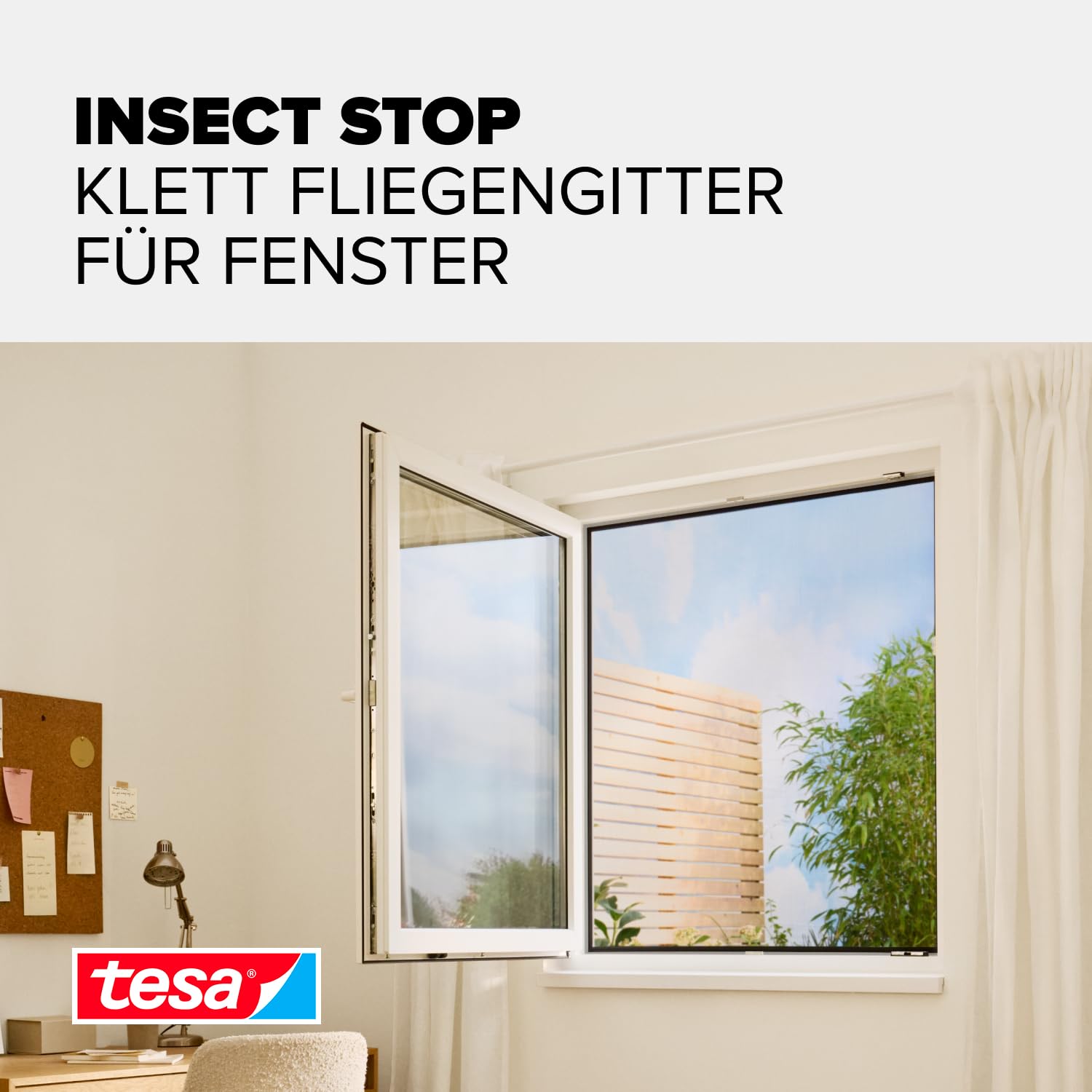 tesa Insect Stop Standard Fliegengitter für Fenster - Insektenschutz zuschneidbar - Mückenschutz ohne Bohren - 1 x Fliegen Netz - 130 cm x 150 cm - Anthrazit 2