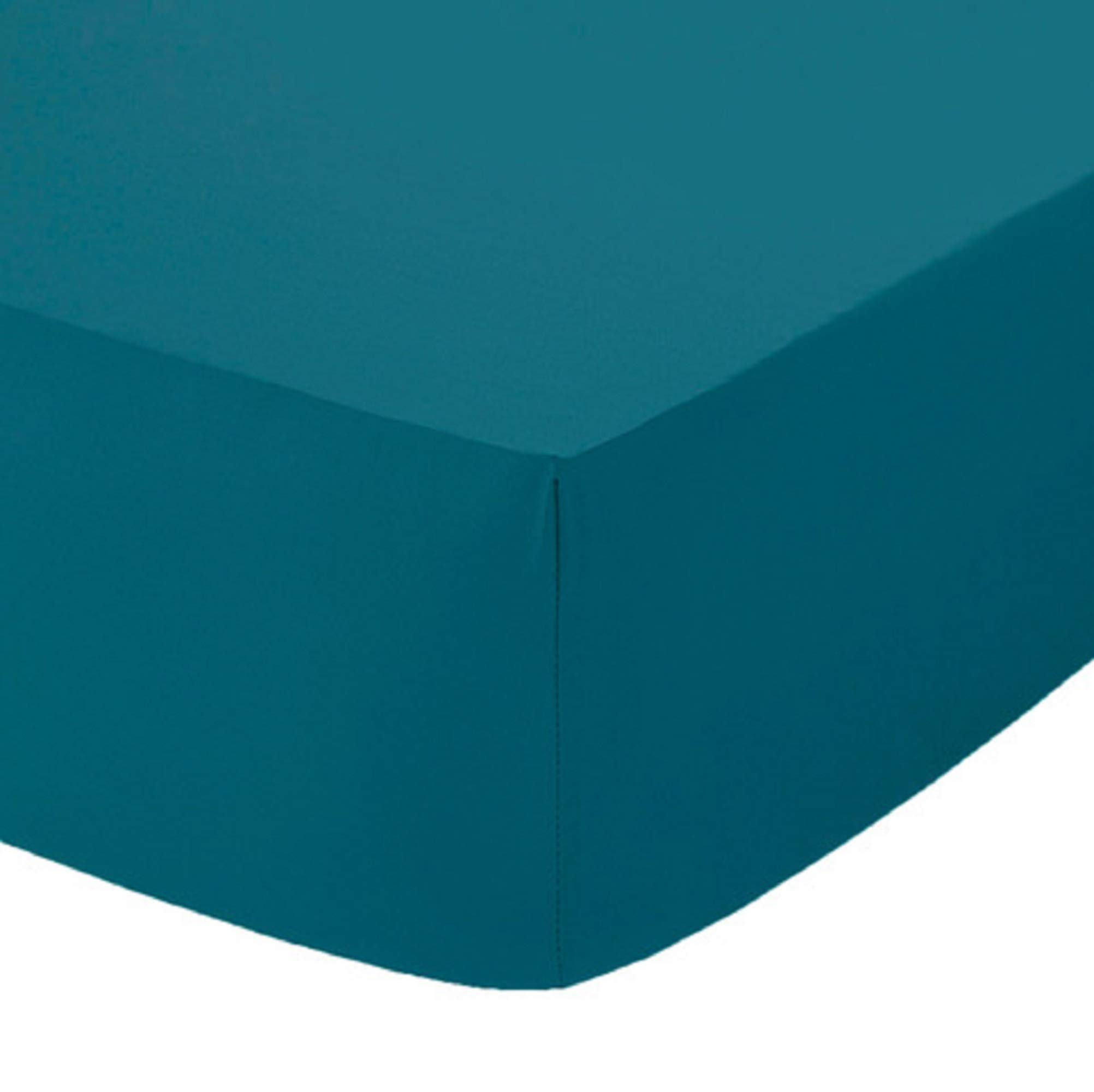 Comfy Nights Extra Deep 40Cm PolyCotton Easy Care Pecale Fitted Sheet Or Pillow Pair, King - Teal — image 1