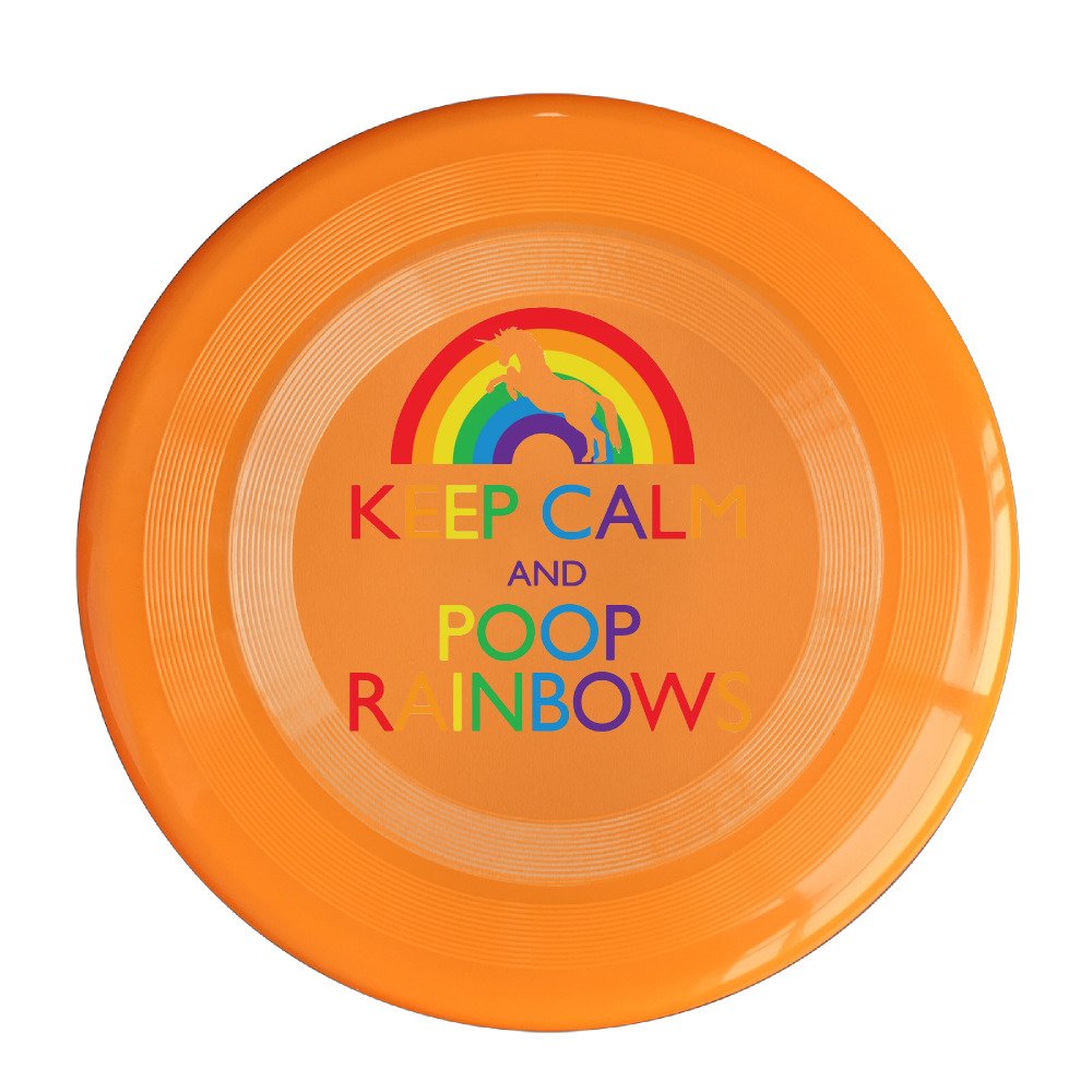 AOLM Keep Calm And Poop Rainbows Outdoor Game Frisbee Sport Disc Yellow