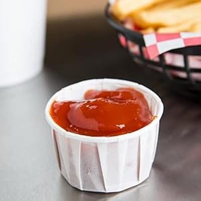 HOT BARGAINS 1oz Paper Souffle Cups White 1000 Pack Waxed Condiment Cups