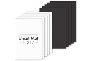 Mat Board Center, Pack of 10 11x17 Uncut Matte Boards, White and Black Backing Mat Boards for Prints, Frames, Photos, Crafts