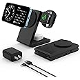 3 in 1 Wireless Charger with Magsafe, Travel Foldable Charging Station for Apple Devices, Compatible with iPhone 16/15/14/13/12 Series, iWatch Ultra/SE/10/9/8/7/6/5/4/3/2 Series, AirPods 3/Pro/2/4