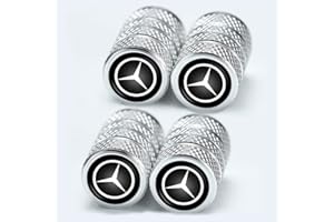 Beeasywin Car Cover Valve stem Replacement for Mercedes-Benz A C E S Series GLK CLA GLA GLC GLE CLS SLK Logo Shape Valve stem caps Accessories(4 Pcs)