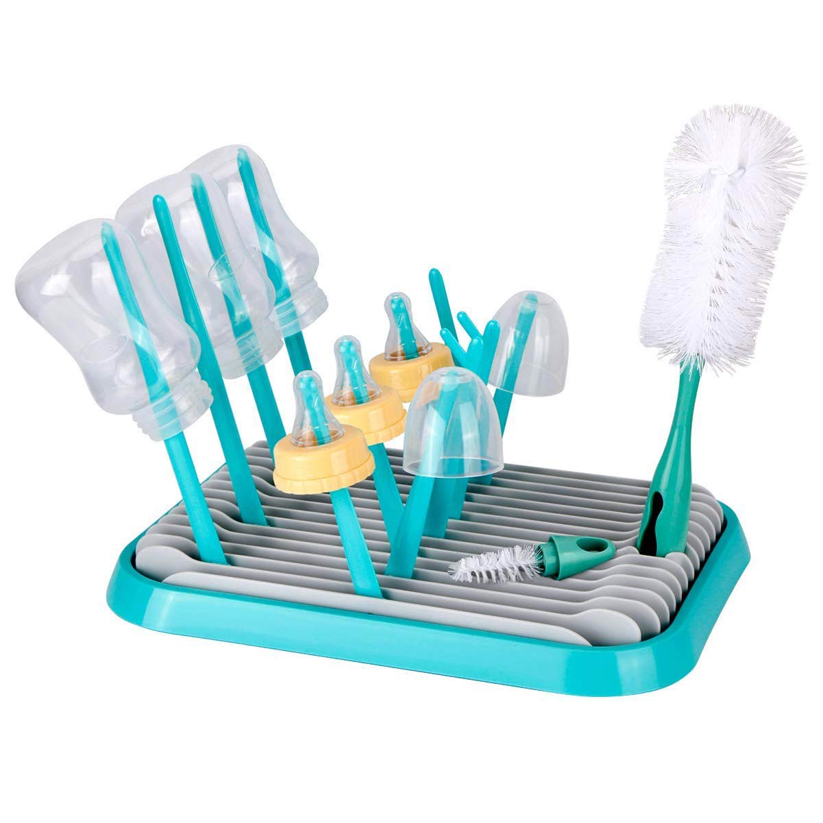 Baby Bottle Drying Rack with Bottle Cleaning Brush Set