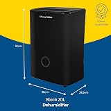 Russell Hobbs 20 L/Day Dehumidifier RHDH2002B Smart Timer 50m2 Black view 2