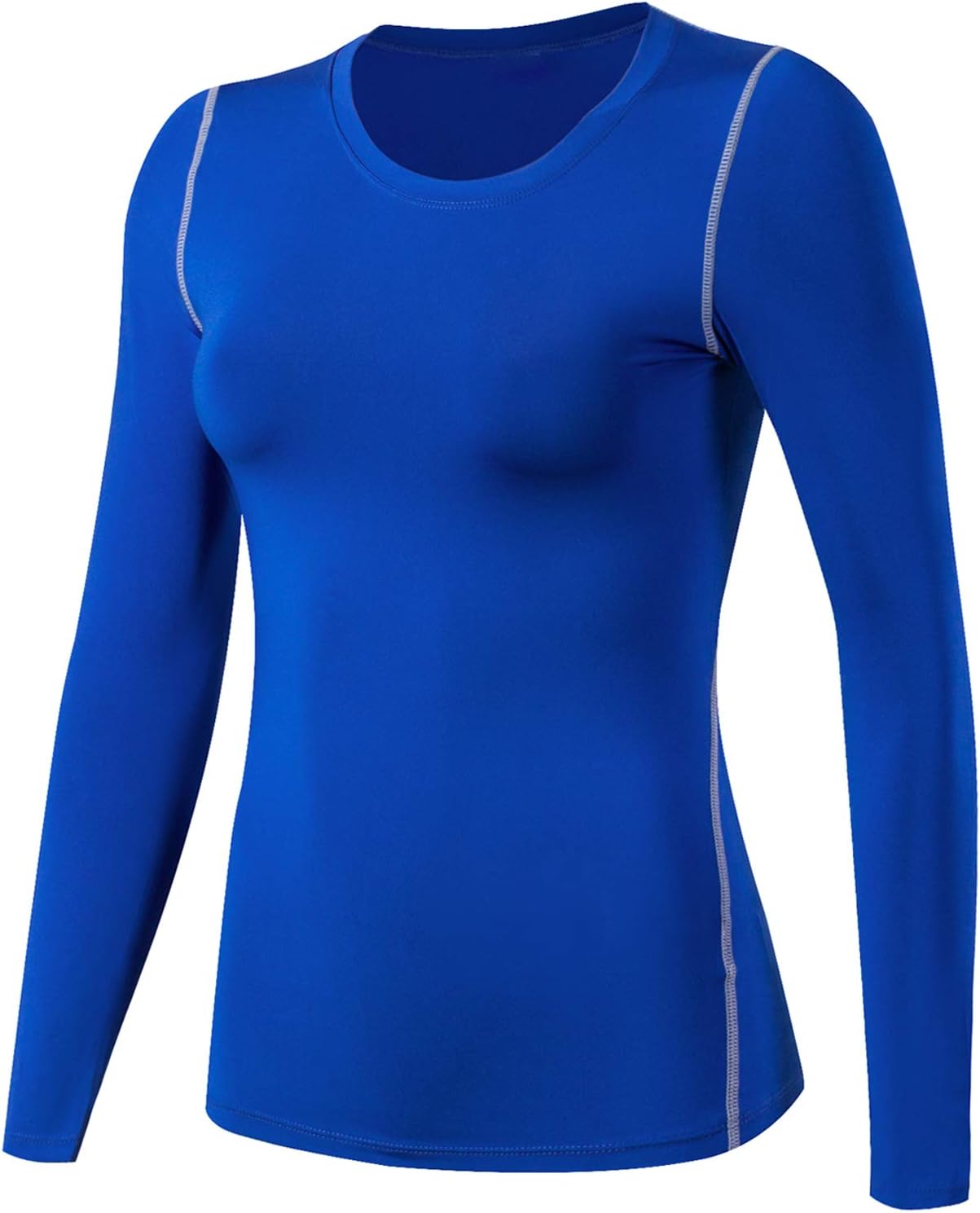 Lavento Women's Compression Shirt Sport Performance Crewneck Long-Sleeve T Shirt