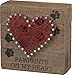Primitives by Kathy Distressed Wood Slat Sign - 'Pawprints' with Hand-Strung Heart, Wall Art & Desk Decor for Home