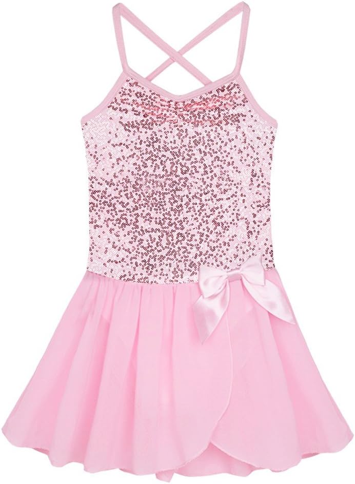 ChoyeeFreebily Girls Kids Sequined Ballet Tutu Dress Dancing Leotard Outfit Ballerina Fancy Fairy Dress up Costume