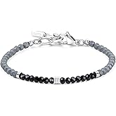 GAVU Men's Hematite Bracelet, Mens Beaded Bracelet, Faceted Crystal Bracelet for Men