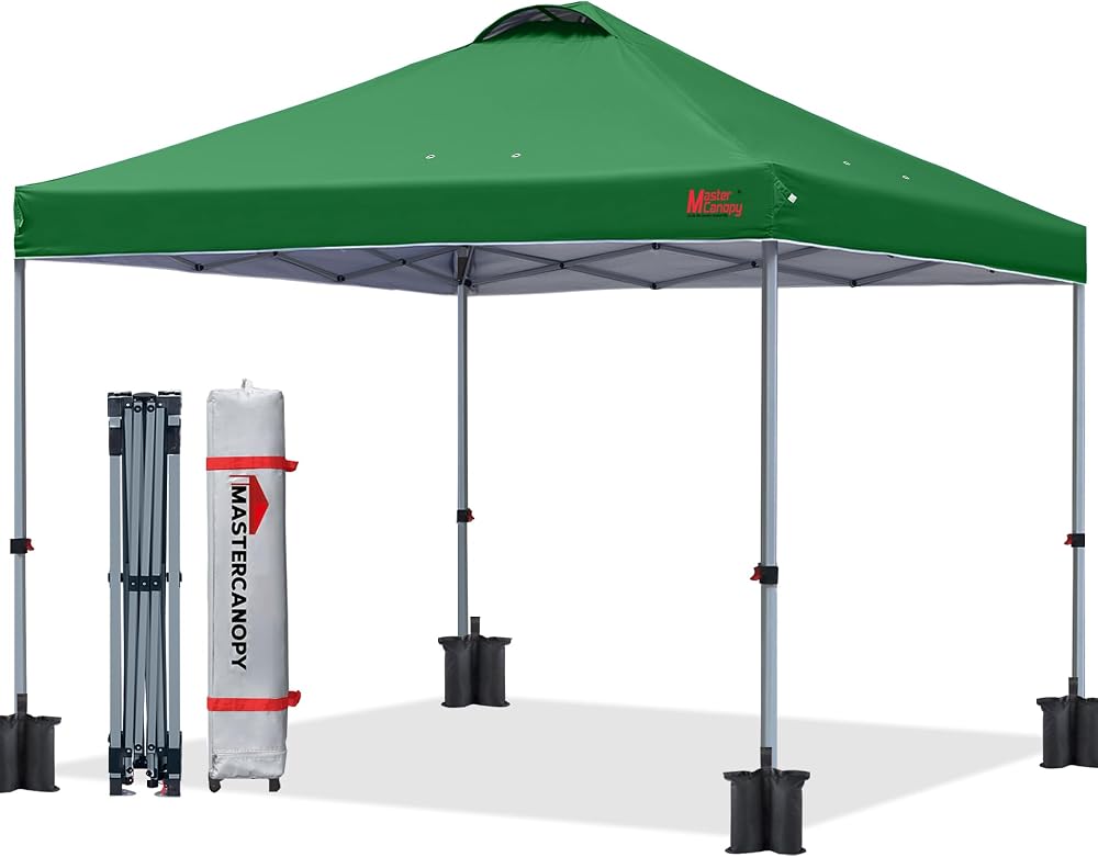 MasterCanopy Durable Ez Pop-up Gazebo 3x3M Forest Green with Roller Bag