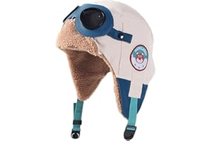 CAKEEYUM Kids Winter Hat with Ear Flaps Warm Windproof Trapper Hat with Fleece Lined for Boys Girls 4-12 Beige Trapper, with 