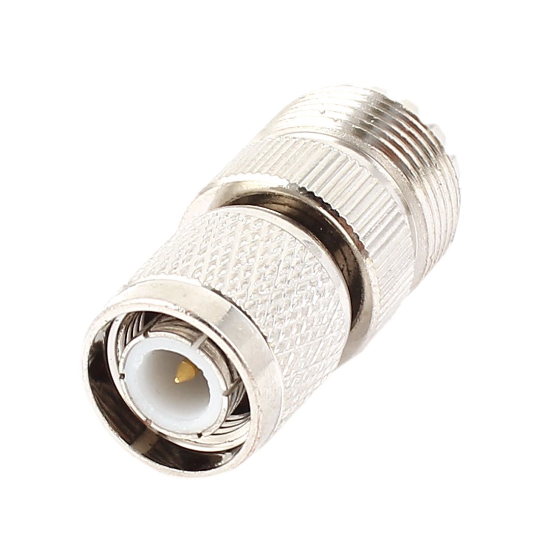 sourcing map TNC Male To UHF Female Jack M/F Straight Type RF Adapter Coaxial Connector Zinc Plated