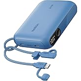 Belkin Portable Charger, Slim USB-C Power Bank 10,000mAh w/ 2 USB-C Ports, Digital Battery Display, 20W Charging Battery Pack - iPhone 17, Air, Pro, Samsung Galaxy S25, Pixel 10, iPad, & More - Blue