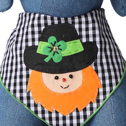 Tail Trends St. Patricks Day Dog Bandanas with Designer Applique for Medium to Large Sized Dogs - 100% Cotton (L)