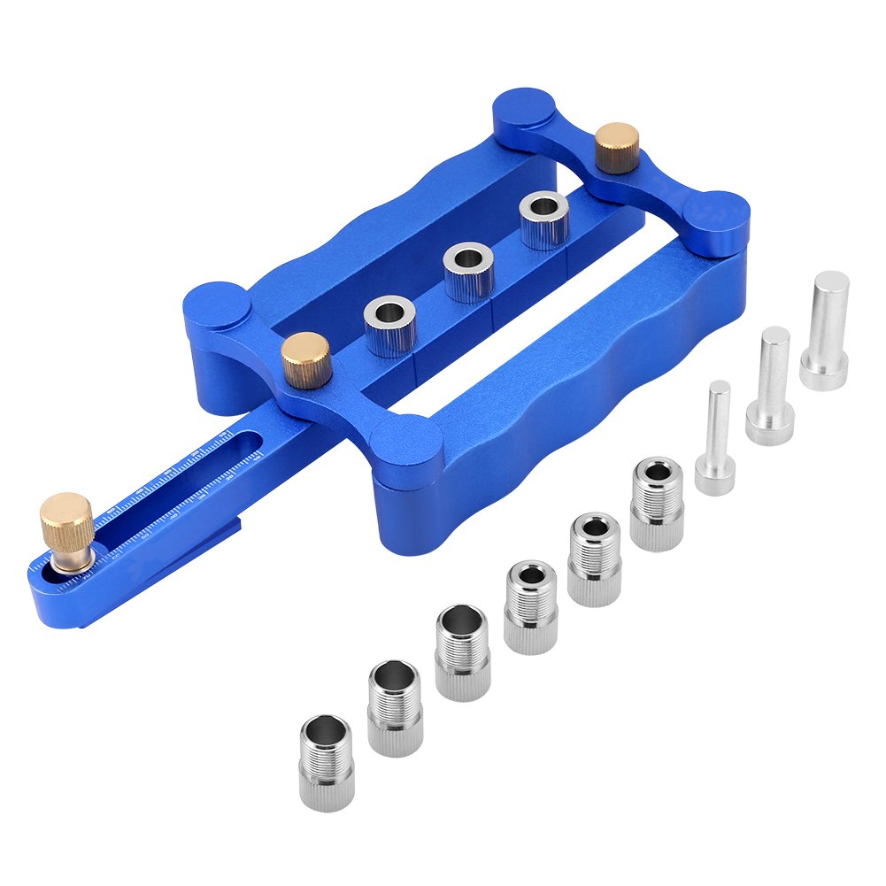 TOPINCN Doweling Jig Kit, 6/8/10mm Drilling Sleeves Self Centering Doweling Jig Wood Drill Holes Kit Precision Woodworking Hand Tools