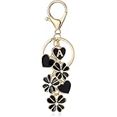 OKAICEN Initial Letter Keychain for Valentine's Day Women Gilrs Four Leaf Clover Flower Keyring for Backpack Charms Handbag