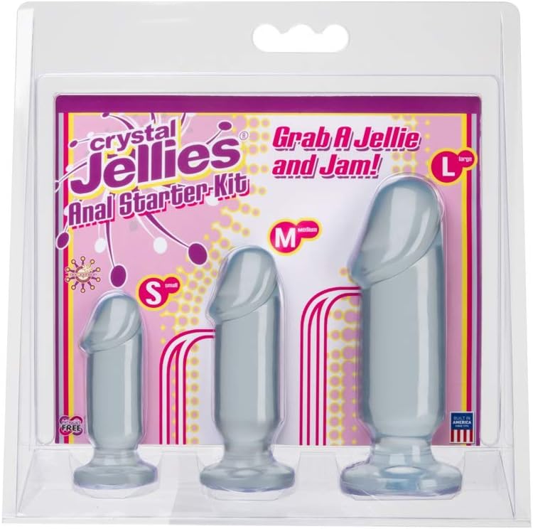 Doc Johnson Crystal Jellies Anal Starter Kit Clear Anal Plug, 3 Count (Pack of 1) - Image 3