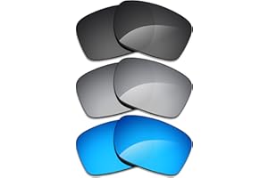 Alphax 3 Pair Polarized Replacement Lenses for Oakley Wheel House OO9469 Sunglasses- Black+Titanium+Blue