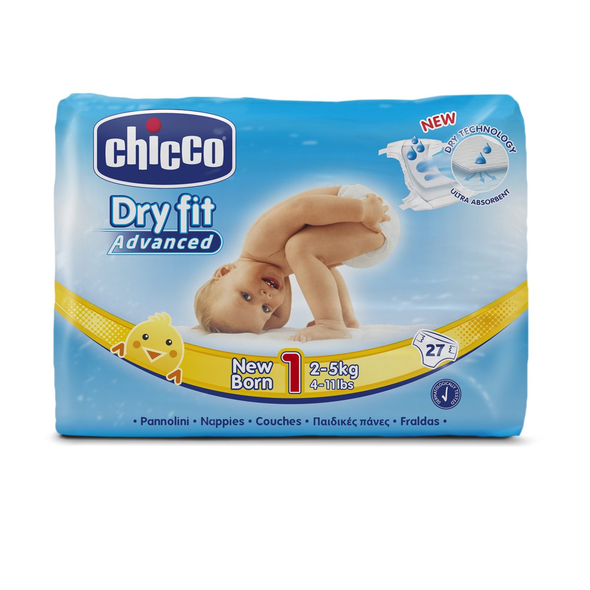 Chicco DryFit Pack de pañales ultra absorbentes para recién nacido talla 