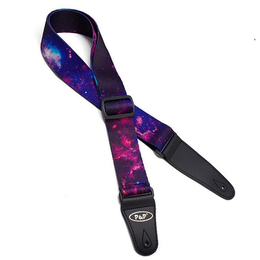 Gasea Adjustable Purple Cloud Guitar Strap for Electric Acoustic Guitar Bass Rock