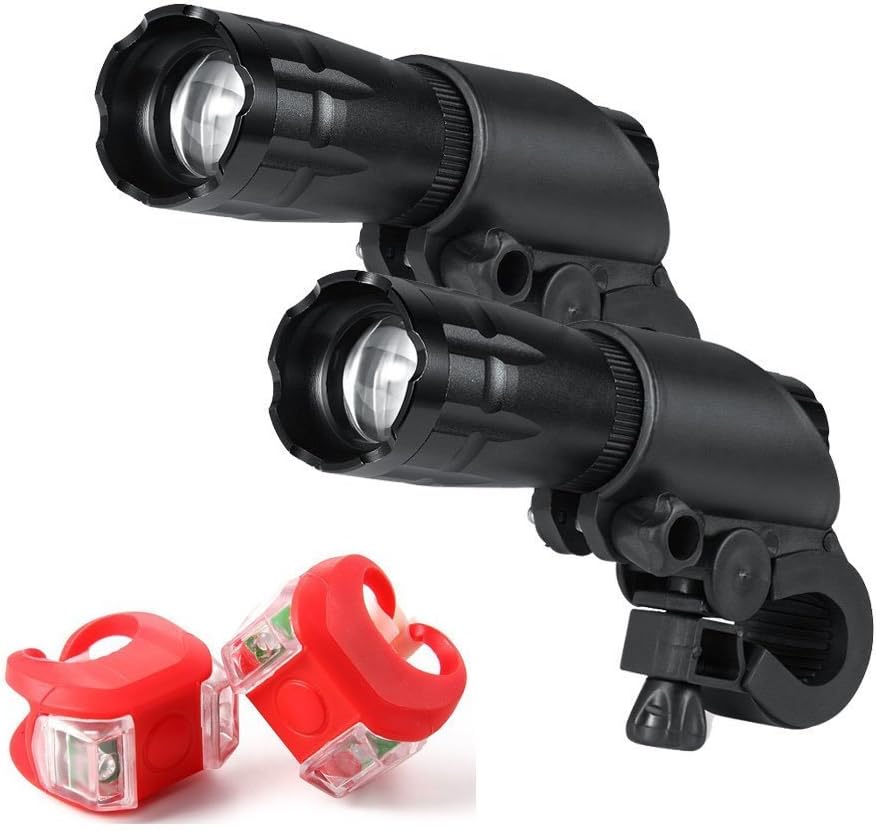 Gobike Waterproof LED Bike Bicycle Light Set - Headlight and Taillight, 2 Pack
