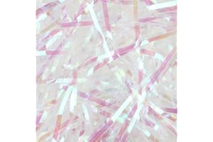 BoxSkivra 4 OZ Iridescent Crinkle Paper Shredded Paper for Gift baskets Filler Paper Shred for Gift Wrapping Crinkle Cut Paper Shred Filler for Easter Basket Grass, Christmas, Birthday, Mother's Day