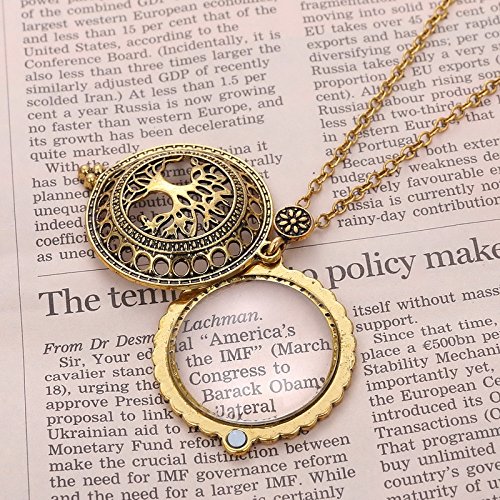Magnifying Glass Necklace for Women, Tree of Life Necklace for Women, Vintage Long Necklace with 5X Magnifying Glass Christmas Birthday Mothers Day Gifts for Mom Grandma