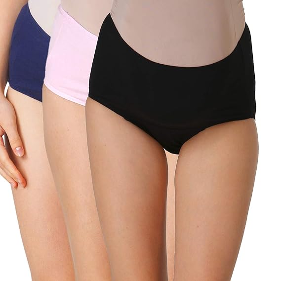 Women's Cotton Maternity Hygiene Panties - 3 Set-Multi-Coloured