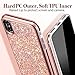 ESR iPhone X Case, Glitter Bling Hard Cover with Dual Layer Structure [Hard PC Back Outer + Soft TPU Inner] for Girls Women for iPhone X/iPhone 10 (2017)(Metallic Peach)