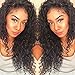 Curly Human Hair Full Lace Wigs 130% Density Brazilian Loose Deep Curly Wig for Black Women Natural Color 16 inch
