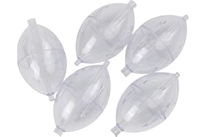 5 Pack Transparent Oval Slip Floats for in-Line Bubble Fishing, Adjustable Water-Filled ABS Casting Bubbles, 7.4x4.3cm Hollow