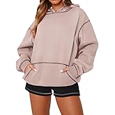 INFITTY Womens Hoodies Long Sleeve Tops Fleece Sweatshirts Fall Fashion 2025 Pullover Sweaters With Pocket Winter Clothes