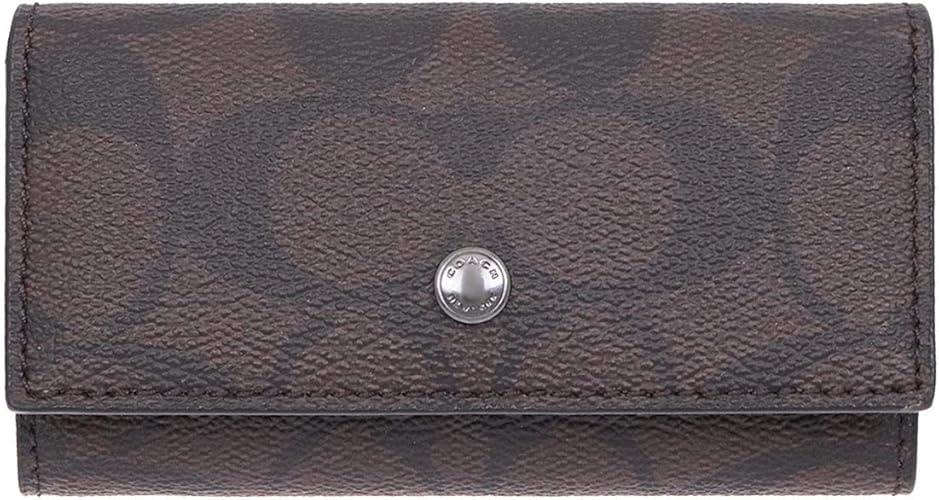 Amazon コーチ Coach 小物 キーケース F マホガニー ブラック Qbae4 シグネチャー Pvc 4連 キーケース メンズ レディース アウトレット品 ブランド 並行輸入品 キーケース