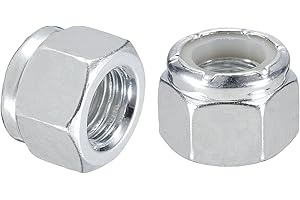uxcell 15Pcs 3/8"-24 Nylon Insert Hex Lock Nuts, Carbon Steel Self-Locking Nylon Insert Stop Nut for Industrial Construction 