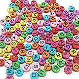 600 Pieces 6mm DIY Black Colorful Acrylic Alphabet Letter Cylinder Column Beads for Jewelry Making, Bracelets, Necklaces, Key Chains