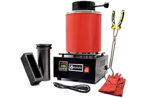 TOAUTO 3KG Gold Melting Furnace TGF3000,1400W 2000F Digital Electric Melting Furnace with Graphite Crucible for Melt Scrap, Silver, Gold, Copper, Aluminum 110V Refining Casting Furnace