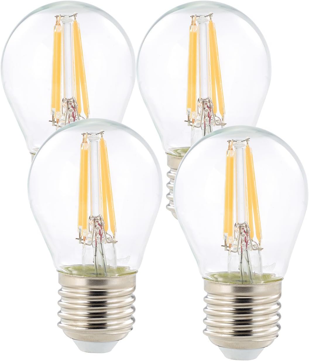Luminea Leuchtmittel E27 4er Set Led Filament Lampen G45 E27 470 Lumen 4 W 360 Warmweiss E27 Led Gluhbirne Amazon De Beleuchtung