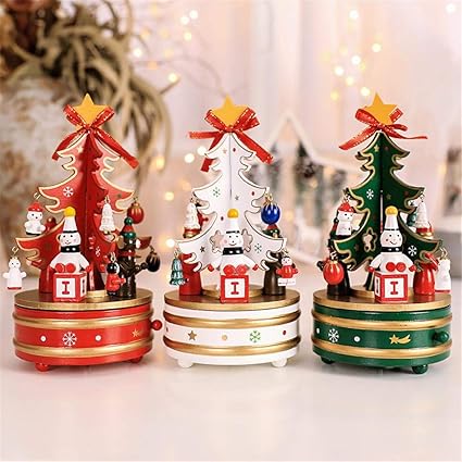 Regali Di Natale In Legno.Music Box Albero Di Natale In Legno Carillon Campana Carillon Artigianato Ornamenti Regali Di Natale In Legno Rotante Music Box Desktop Decorazione Per Merry Christmas Amazon It Fai Da Te